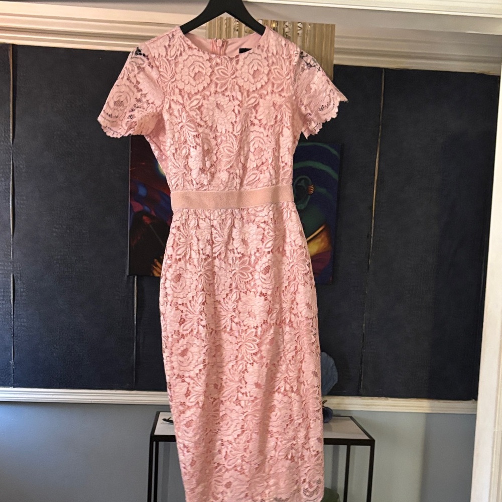 Elegant Pink Lace Dress